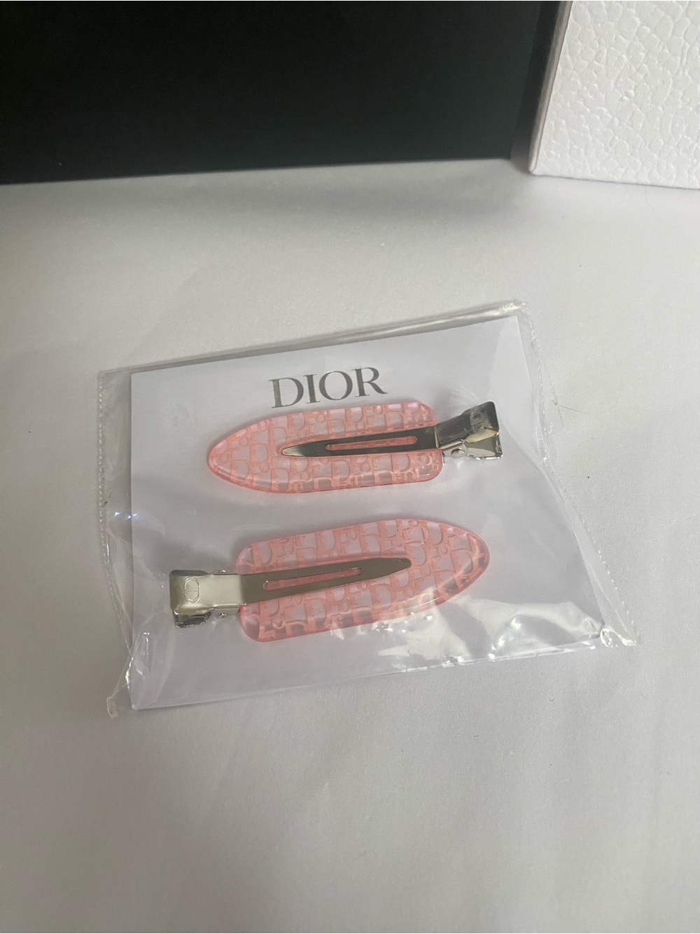 Dior Pink Logo Hair Clips